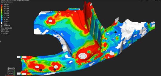 クランプ・スポット溶接途中の応力
